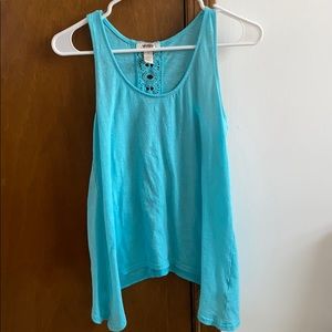 Light blue flow tank
